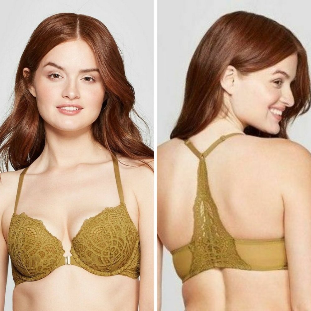 Women's Racerback Push Up Bra - Auden Olive